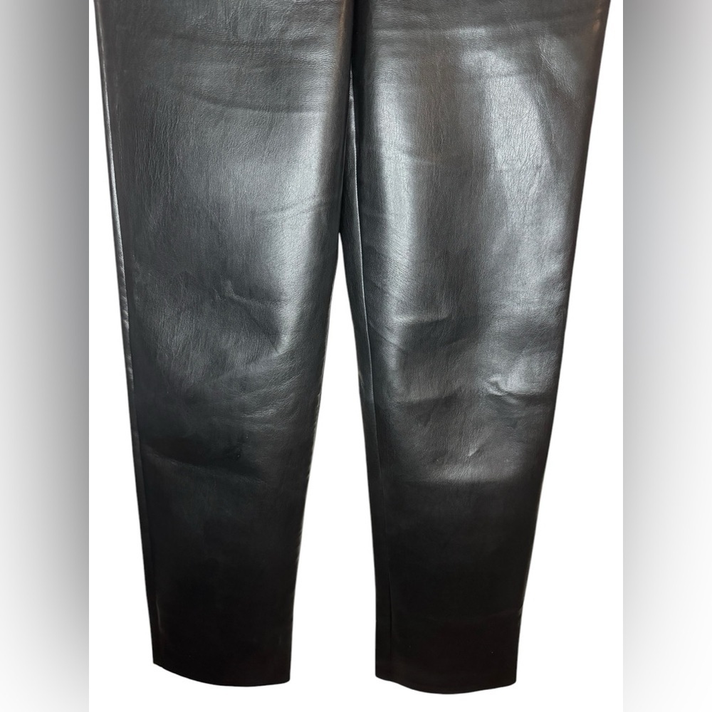 Aritzia Wilfred The Melina Pant Size 0 Black Faux Leather High Rise Straight - Picture 5 of 10